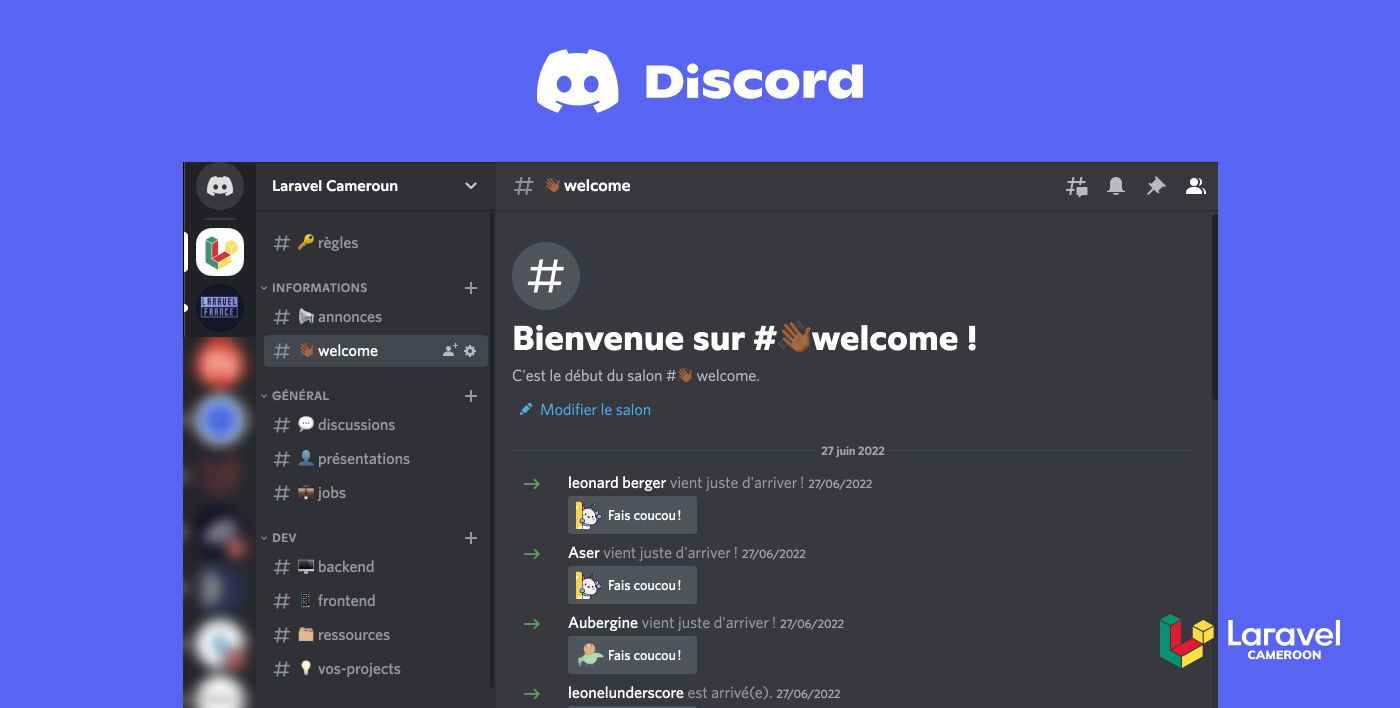 Image d'illustration pour Laravel Cameroun lance son serveur Discord