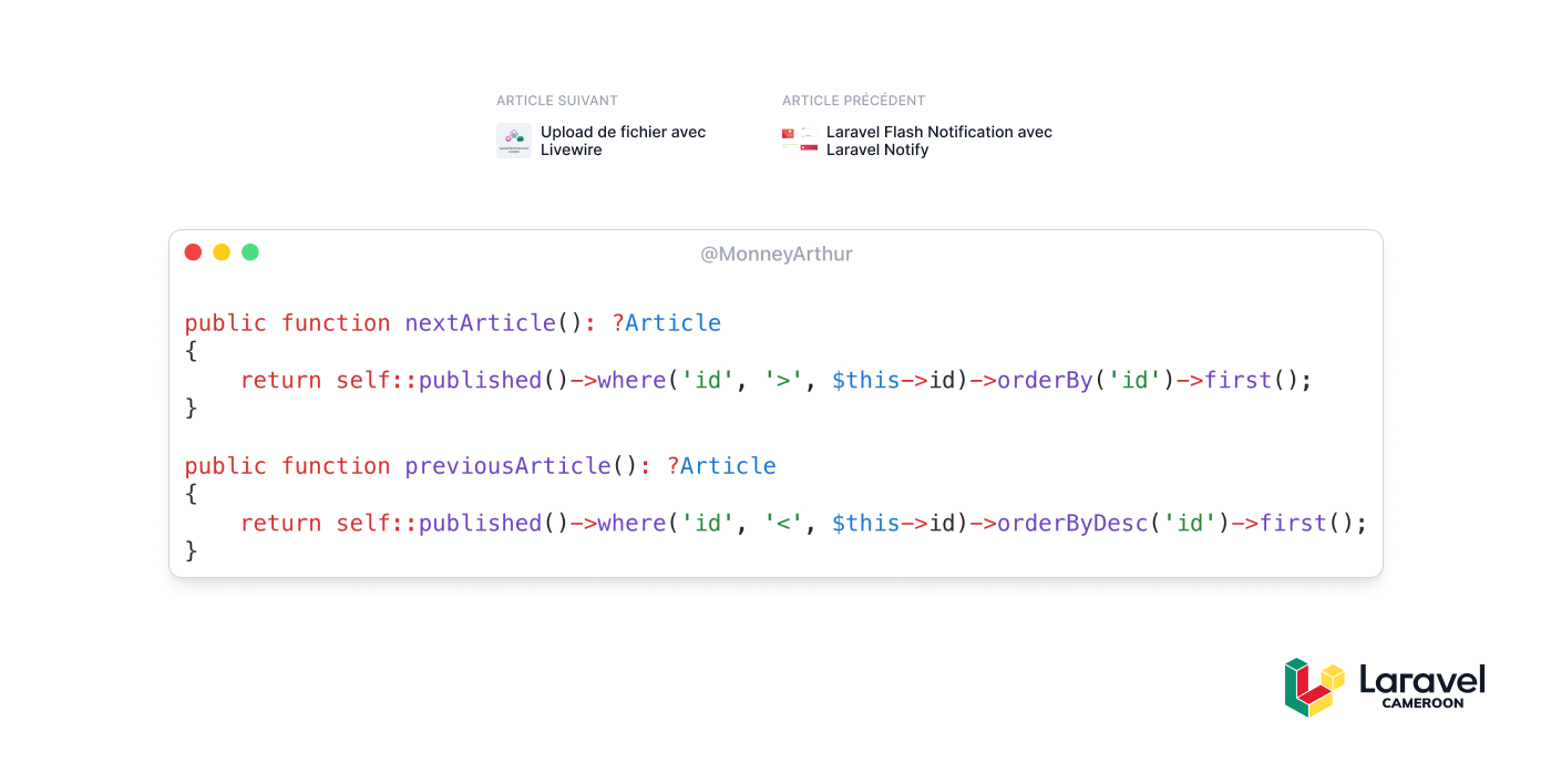Image d'illustration pour Comment obtenir l'enregistrement précédent et suivant dans Laravel