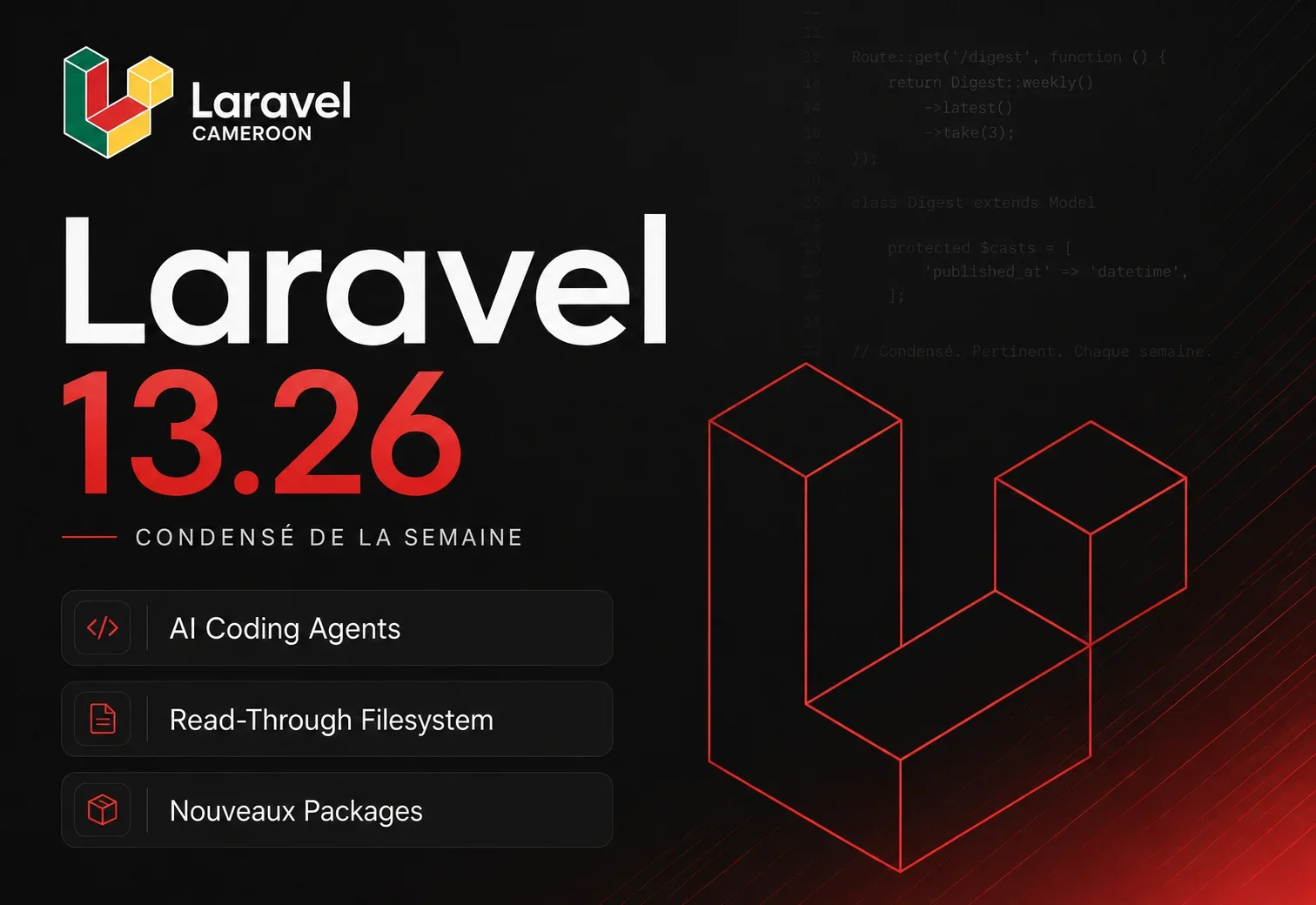 Laravel 13.26, AI Coding Agents, Read-Through Filesystem et Nouveaux Packages